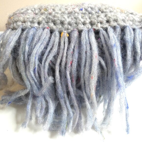 Gray & Blue Alpaca Wool Scarf Warm Soft 90"x6.5" Handmade Crochet Hand Knit NWT - Picture 6 of 12